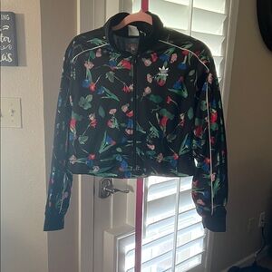 Adidas Women's Black Multicolor Floral Bomber Jacket